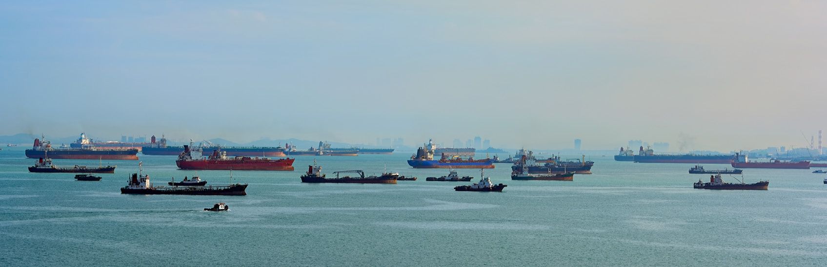 Merchant vessels in the Strait of Malacca